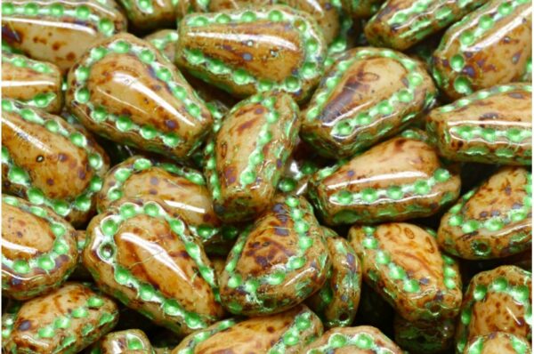 Lacy Tear Drop  Beads 17x12mm - Imagen 1