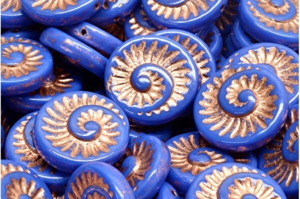 Fossil Shell Beads 18x18mm - Image 1