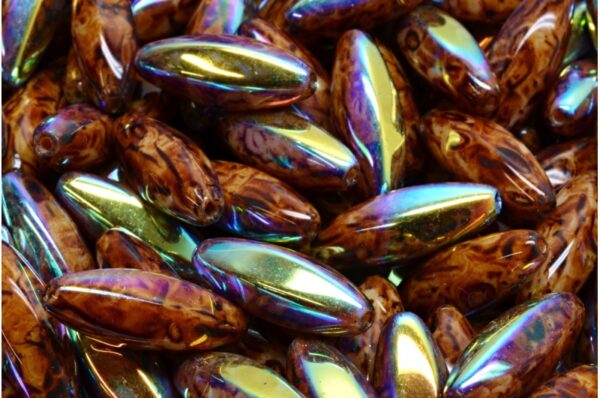 Peeled Olive beads 19x7mm - Image 1