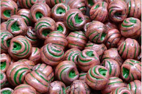 Grooved Mushroom Button Beads 9x8mm - Image 1