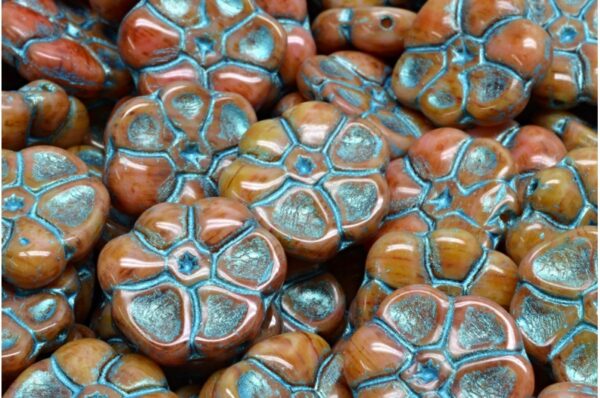 Primrose flower beads 15x15mm - Image 1