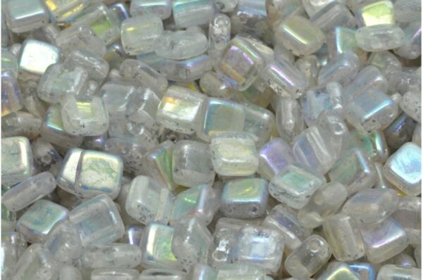 2 Holes Pressed Tile Beads 6x6mm - Imagen 1