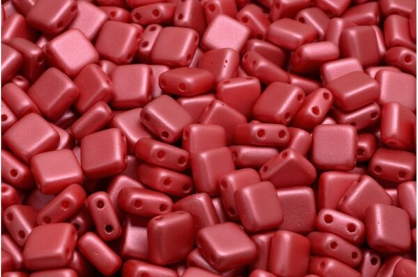 2 Holes Pressed Tile Beads 6x6mm - Image 1