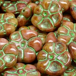 Primrose flower beads 15x15mm
