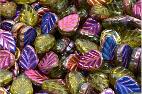 Mint Leaf Beads 10x8mm - Image 1
