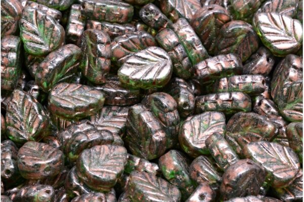 Mint Leaf Beads 10x8mm - Image 1