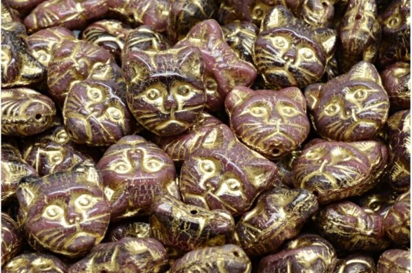 Cat Head Beads  13mm - Image 1