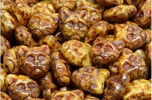 Cat Head Beads  13mm - Image 1