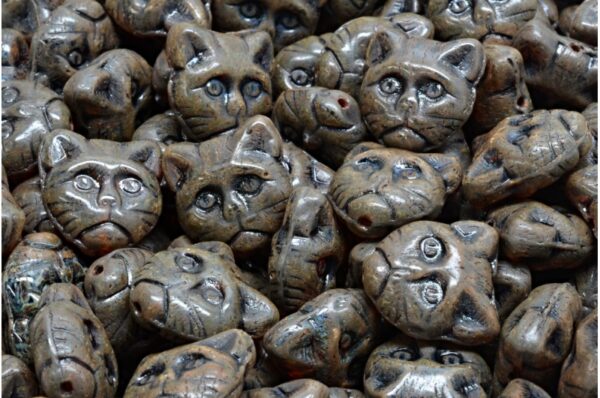 Cat Head Beads  13mm - Image 1
