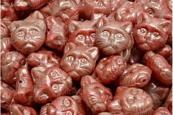 Cat Head Beads  13mm - Image 1