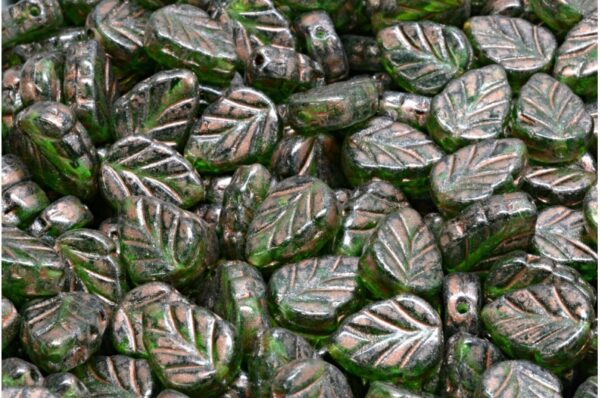 Mint Leaf Beads 10x8mm - Image 1