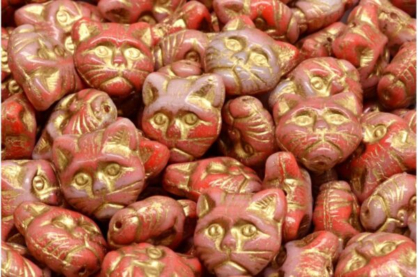 Cat Head Beads  13mm - Image 1
