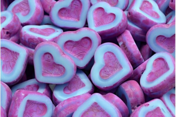 TCB Heart Beads 14x12mm - Image 1