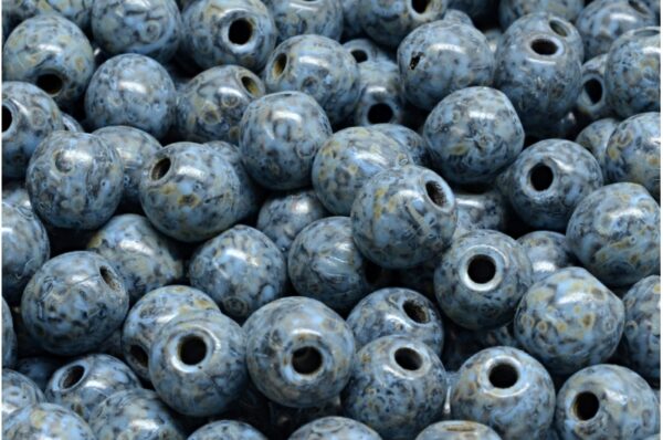 Round Druck Beads with BIG HOLE 2,0mm - Image 1
