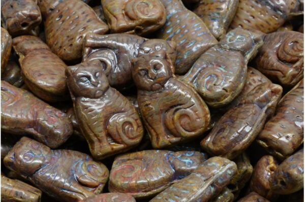 Cat beads 17x11mm - Image 1