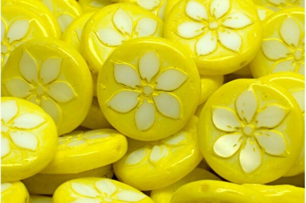 Flower Coin Beads 18x18mm - Image 1
