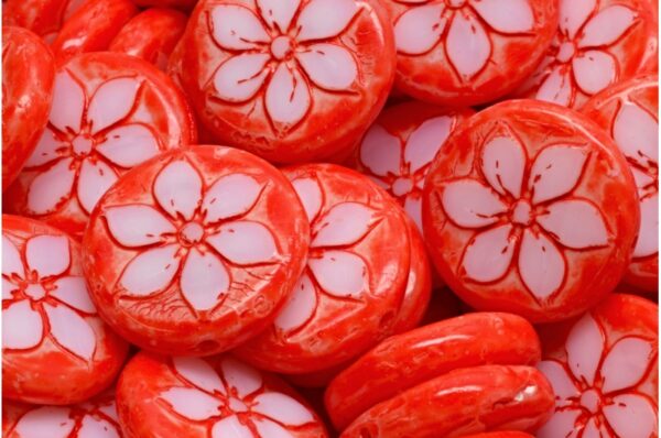 Flower Coin Beads 18x18mm - Image 1