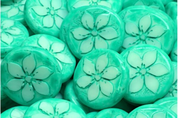 Flower Coin Beads 18x18mm - Image 1