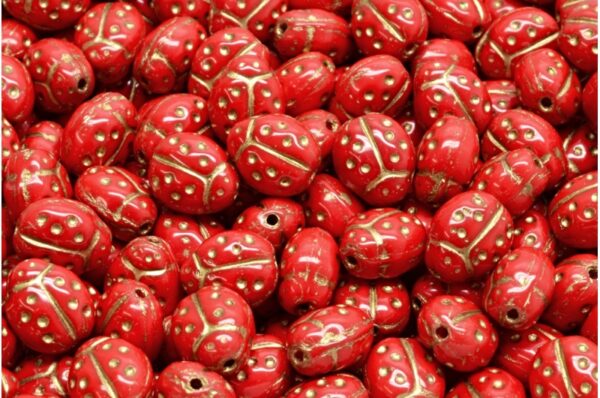 Ladybird beads 10x7mm - Image 1
