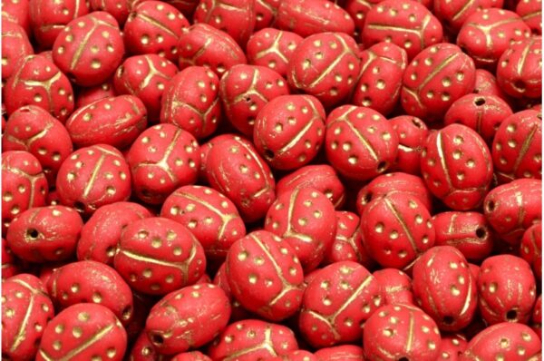 Ladybird beads 10x7mm - Image 1