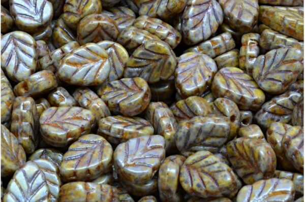 Mint Leaf Beads 10x8mm - Image 1