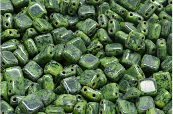 2 Holes Pressed Tile Beads 6x6mm - Imagen 1