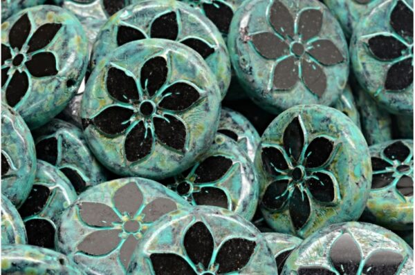 TCB Flower Coin Beads 18x18mm - Image 1