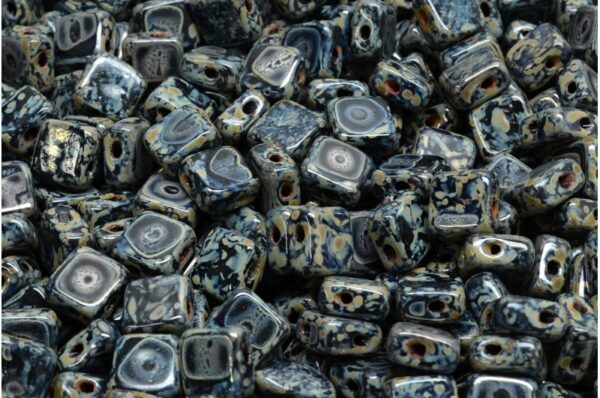 Flat Silky Beads - 2 Holes 6x6mm - Image 1