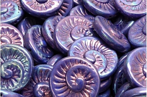 Fossil Shell Beads 18x18mm - Image 1