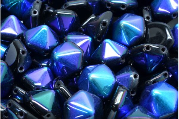 2 Holes Hexagon Pyramid Beads 12x12mm - Image 1