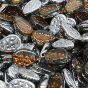 Flat Dotty Tear Drop Beads 9x11mm