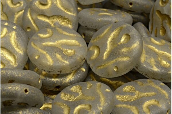 Flat Round Designed Beads 20x20mm - Image 1