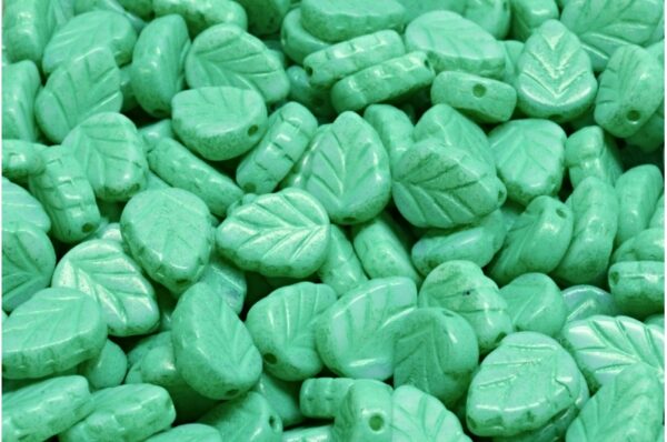 Mint Leaf Beads 10x8mm - Image 1
