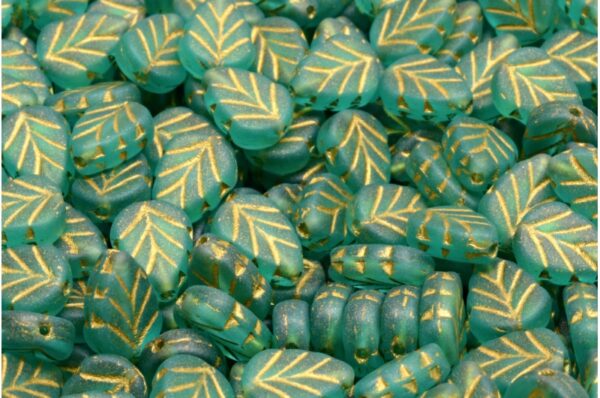 Mint Leaf Beads 10x8mm - Image 1