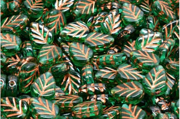 Mint Leaf Beads 10x8mm - Image 1