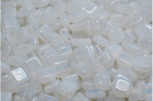 2 Holes Pressed Tile Beads 6x6mm - Image 1