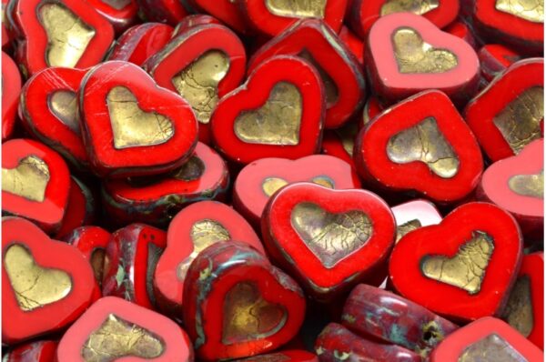 TCB Heart Beads 14x12mm - Image 1