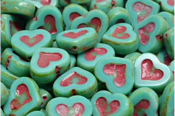 TCB Heart Beads 14x12mm - Image 1