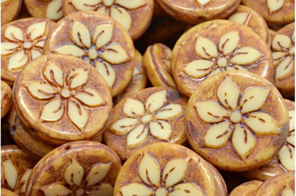 Flower Coin Beads 18x18mm - Image 1
