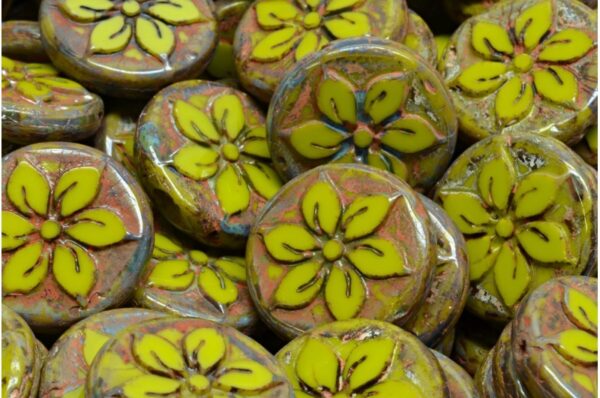 Flower Coin Beads 18x18mm - Image 1