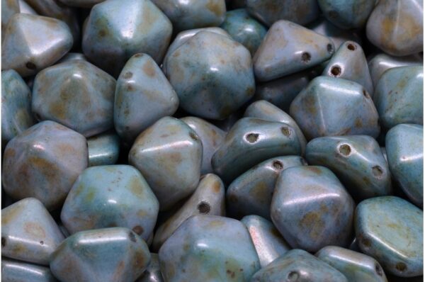 2 Holes Hexagon Pyramid Beads 12x12mm - Imagen 1