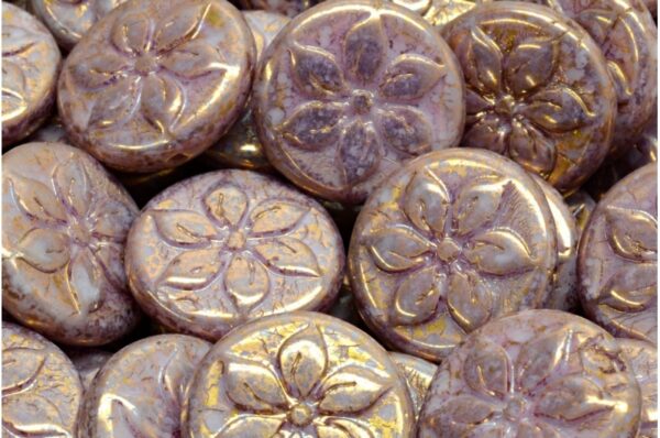 Flower Coin Beads 18x18mm - Image 1