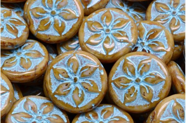 Flower Coin Beads 18x18mm - Image 1