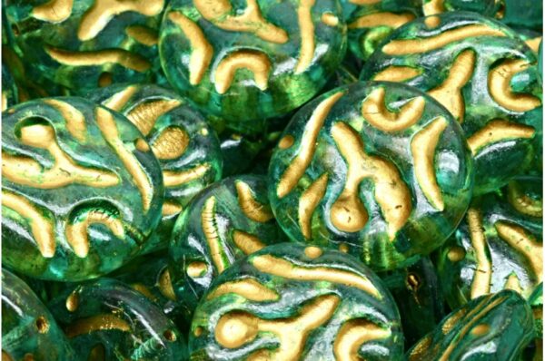 Flat Round Designed Beads 20x20mm - Image 1
