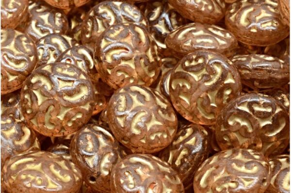 Lentil Beads with Ornaments 14mm - Imagen 1