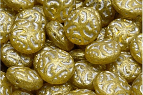 Lentil Beads with Ornaments 14mm - Imagen 1
