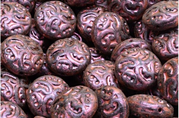 Lentil Beads with Ornaments 14mm - Imagen 1