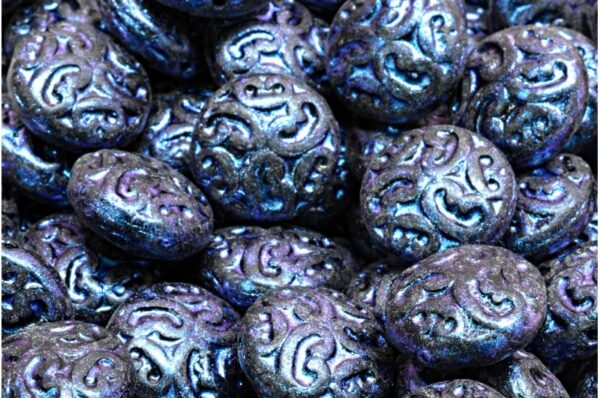 Lentil Beads with Ornaments 14mm - Imagen 1