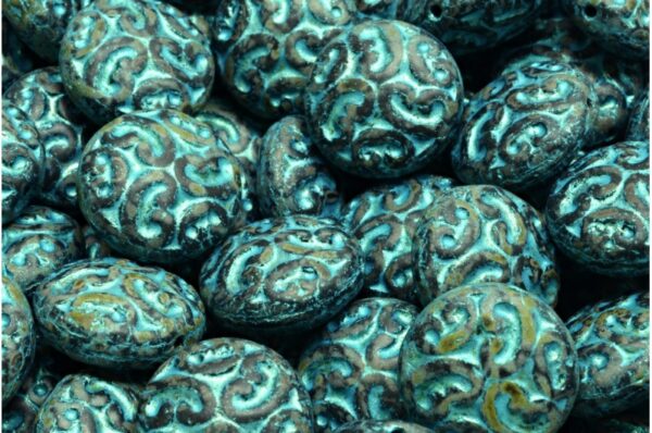 Lentil Beads with Ornaments 14mm - Imagen 1