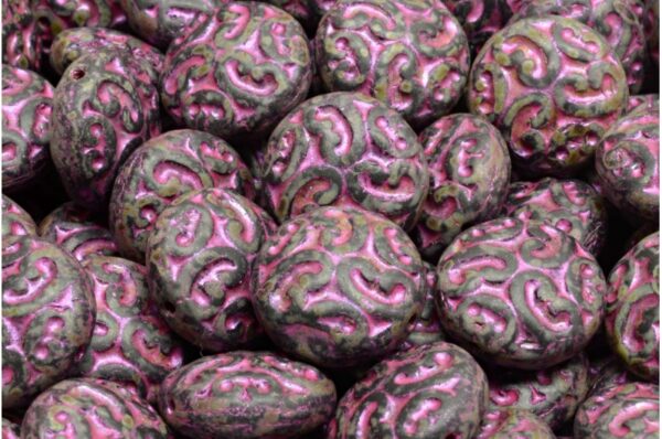 Lentil Beads with Ornaments 14mm - Imagen 1